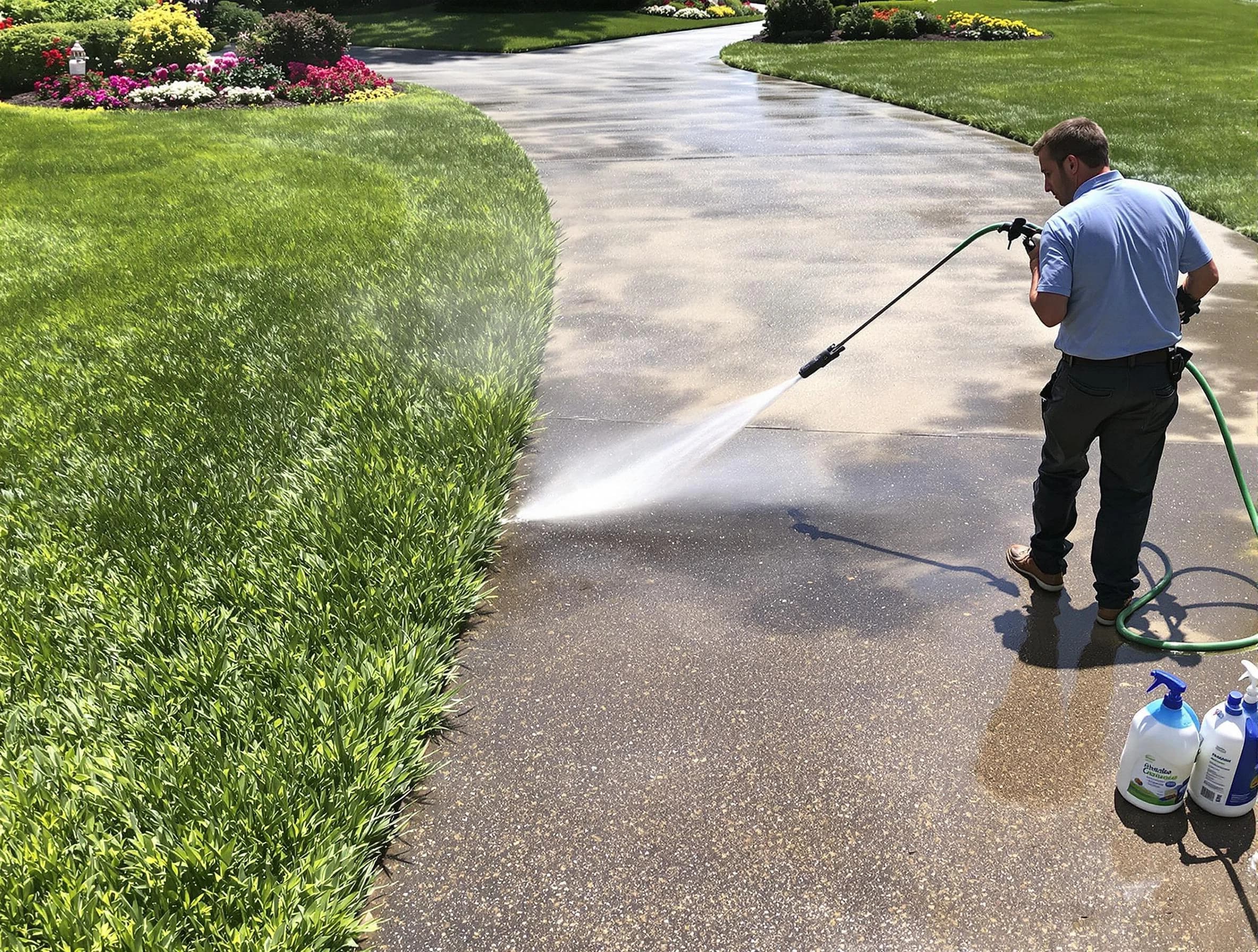 Before and after pressure washing by Willowick Power Washing in Willowick